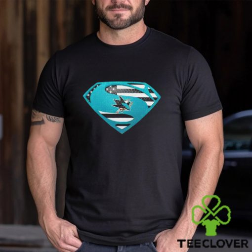 USA Flag Inside San Jose Sharks Superman shirt
