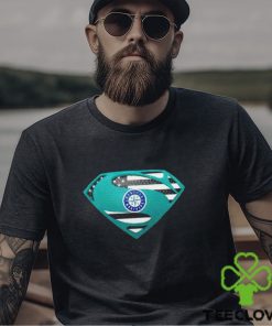 USA Flag Inside Seattle Mariners Superman shirt
