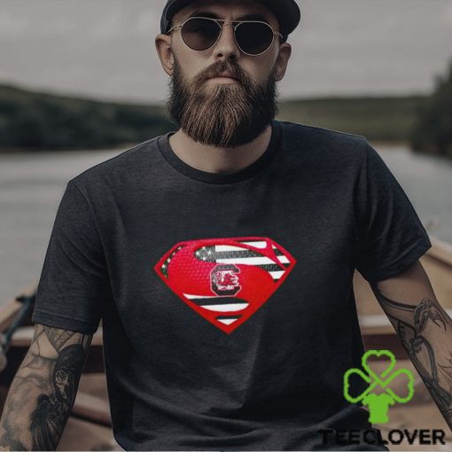 USA Flag Inside South Carolina Gamecocks Superman shirt