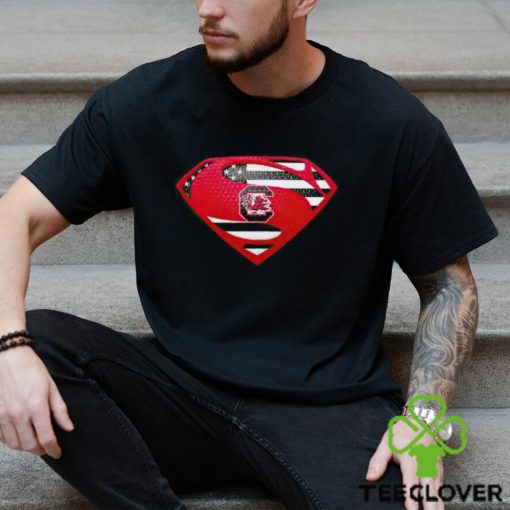 USA Flag Inside South Carolina Gamecocks Superman shirt