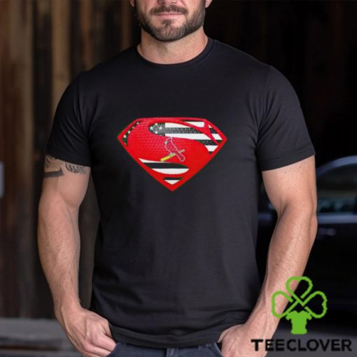 USA Flag Inside St Louis Cardinals Superman shirt