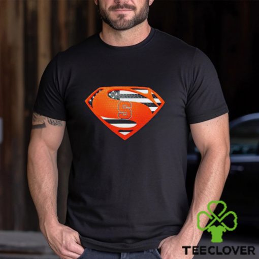 USA Flag Inside Syracuse Orange Superman shirt
