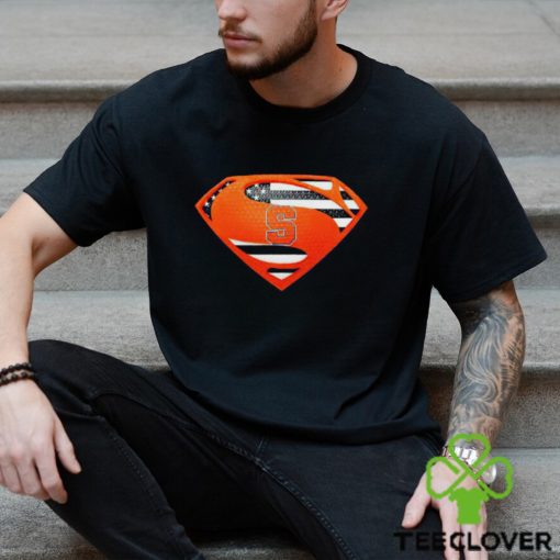 USA Flag Inside Syracuse Orange Superman shirt