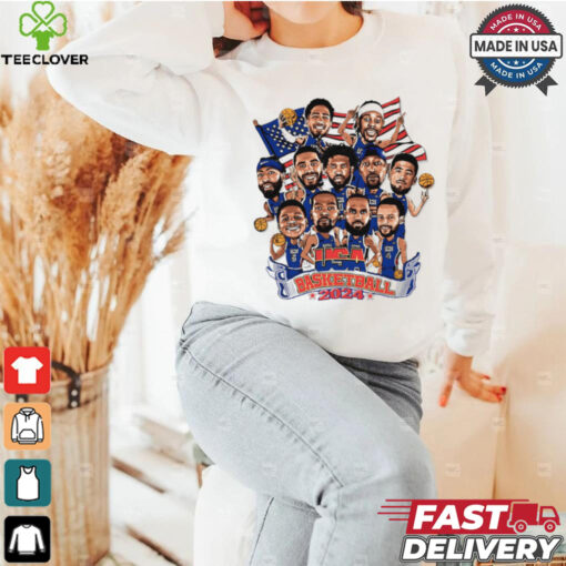 USA Team basketball 2024 caricature shirt