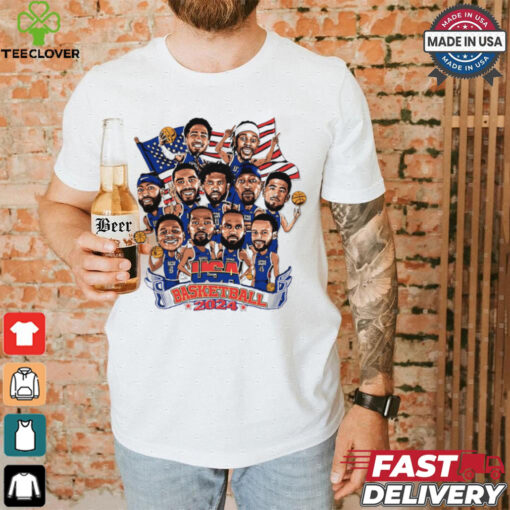 USA Team basketball 2024 caricature shirt