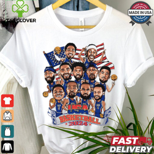 USA Team basketball 2024 caricature shirt