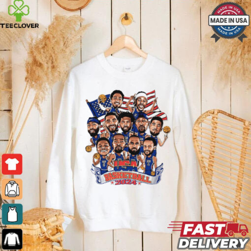 USA Team basketball 2024 caricature shirt