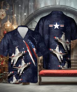 USAF Thunderbirds Lockheed Martin F 16CM Fighting Falcon Hawaiian Shirt