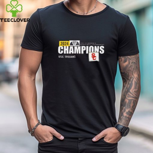 USC Trojans 2024 PAC 12 women’s basketball tournament champions shirt