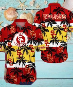 USC Trojans America Sunset Coconut Silhouette Hawaiian Shirt