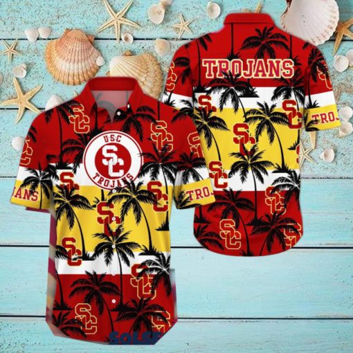 USC Trojans America Sunset Coconut Silhouette Hawaiian Shirt