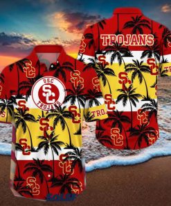 USC Trojans America Sunset Coconut Silhouette Hawaiian Shirt