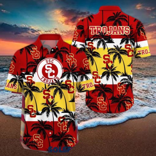 USC Trojans America Sunset Coconut Silhouette Hawaiian Shirt