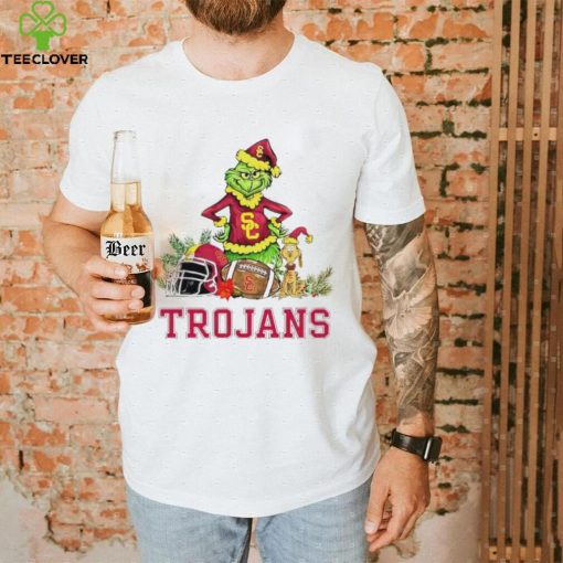 USC Trojans Grinch and Max dog funny Christmas hoodie, sweater, longsleeve, shirt v-neck, t-shirt