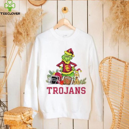 USC Trojans Grinch and Max dog funny Christmas hoodie, sweater, longsleeve, shirt v-neck, t-shirt