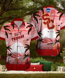 USC Trojans NCAA Hibiscus Custom Name Hawaiian Shirt Beach For Men Women Gift For Fans