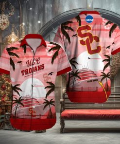 USC Trojans NCAA Hibiscus Custom Name Hawaiian Shirt Beach For Men Women Gift For Fans