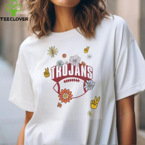 USC Trojans Natural Football All Over Floral T Shirt