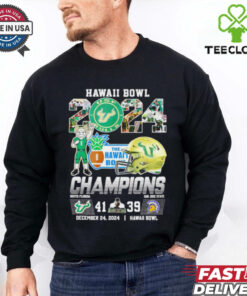 USF Bulls 2024 The Hawaii Bowl 41 39 score helmet shirt