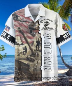 USMC Veterans I’m A Dad A Grandpa And A Veteran Hawaiian Shirt