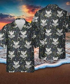 USN Cap Device Silver E 5 Petty Officer 2nd Class Hawaiian Shirt All Over Print Summer