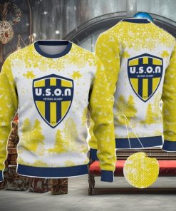 USON Nevers Big Logo Pine Trees Big Fans Gift Christmas Sweater For Men And Women