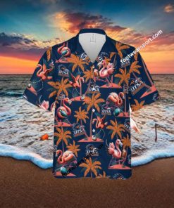 UTSA Roadrunners Coconut Tree Pattern 3D Hawaiian Shirt Flamingo Play Football For Men Women