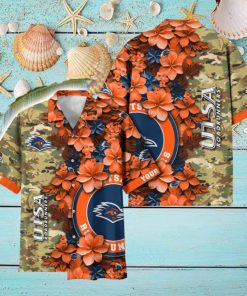 UTSA Roadrunners Custom Name Personalized Camo Flower Pattern Hawaiian Shirt