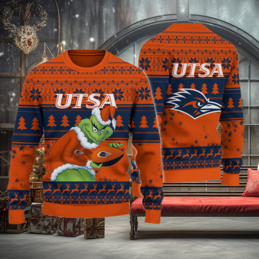 UTSA Roadrunners Grinch Ugly Christmas Sweater UTSA Roadrunners Grinch Ugly Christmas Sweater