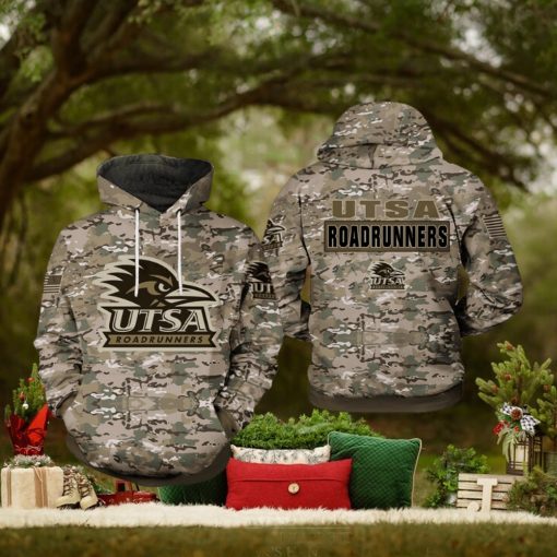 UTSA Roadrunners NCAA Camo Veteran 3D Printed Hoodie