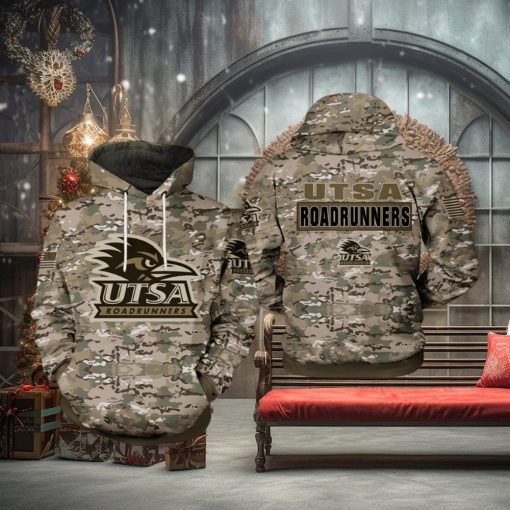 UTSA Roadrunners NCAA Camo Veteran 3D Printed Hoodie
