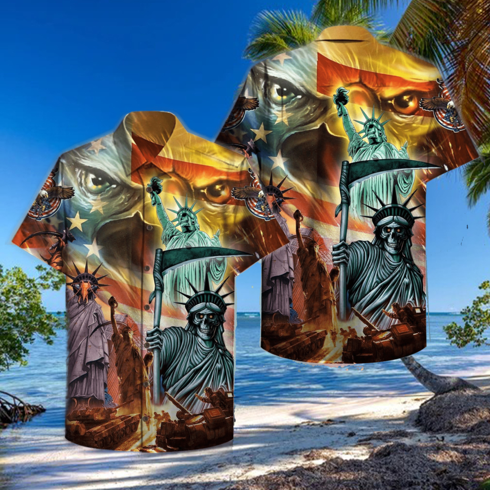 Hawaiian Aloha Shirts America Skull State Of Liberty Hawaiian Aloha Shirts America Skull State Of Liberty