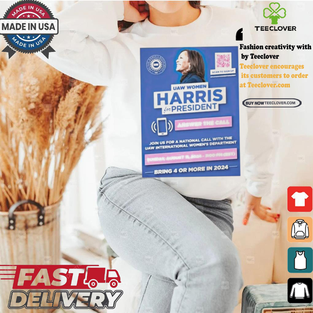 Uaw Women Harris For President Answer The Call Scoring 4 Or More In 2024 Shirt Uaw Women Harris For President Answer The Call Scoring 4 Or More In 2024 Shirt