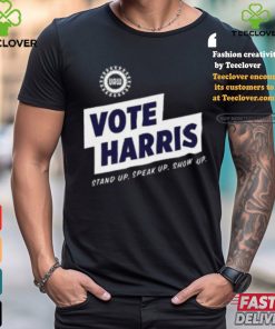 Uawactiongear Merch Vote Harris Stand Up Speak Up Show Up Trump Is A Scab Shirt