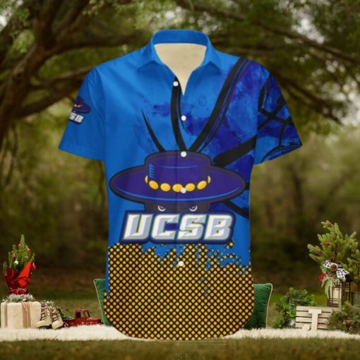 Uc Santa Barbara Gauchos Hawaii Shirt Basketball Net Grunge Pattern – NCAA