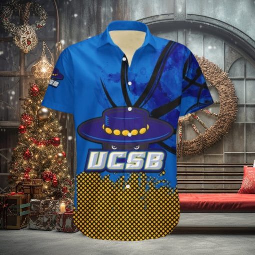 Uc Santa Barbara Gauchos Hawaii Shirt Basketball Net Grunge Pattern – NCAA