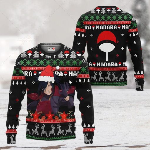 Uchiha Madara Naruto Anime Xmas Ugly Wool Knitted Sweater