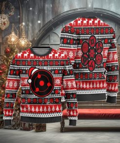 Uchiha Sharingan Anime Ugly Christmas Sweater, Naruto Xmas Gift, Custom Ugly Christmas Sweater