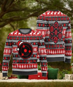 Uchiha Sharingan Anime Ugly Christmas Sweater, Naruto Xmas Gift, Custom Ugly Christmas Sweater