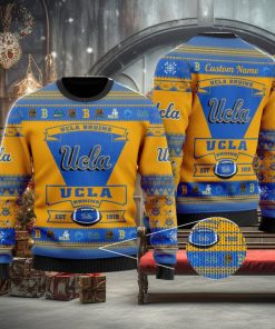 Ucla Bruins Football Team Logo Custom Name Personalized Ugly Christmas Sweater Christmas Gift For Big Fans