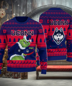 Uconn Huskies Grinch Ugly Christmas Sweater