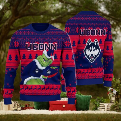 Uconn Huskies Grinch Ugly Christmas Sweater