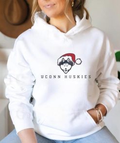 Uconn huskies logo with santa hat shirt