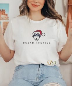 Uconn huskies logo with santa hat shirt