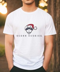 Uconn huskies logo with santa hat shirt
