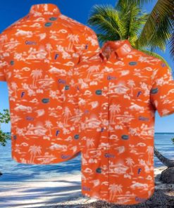 Uf Hawaiian Shirt Orange Beach Tropical Leaves Florida Gators Gift