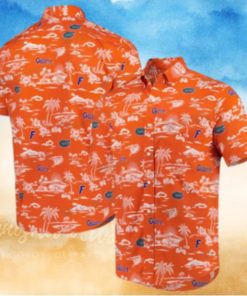 Uf Hawaiian Shirt Orange Beach Tropical Leaves Florida Gators Gift