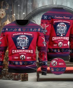Ugly Atlanta Braves 2022 World Series Trophy Custom For Christmas Ugly SweaterAtlanta 3DAtlanta Gift
