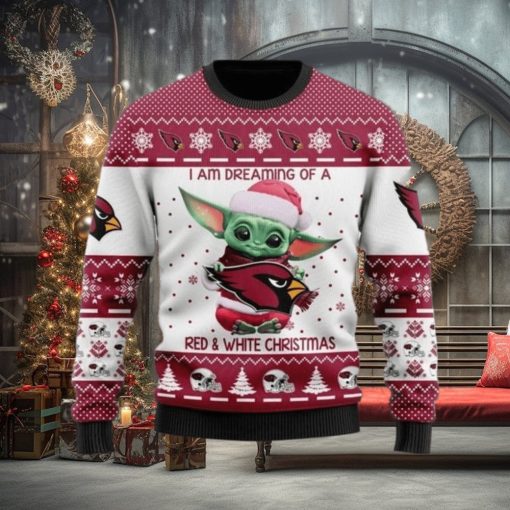 Ugly Baby Yoda Arizona Cardinals For Christmas Ugly Sweater Arizona 3D Baseball Lovers Merry Gift