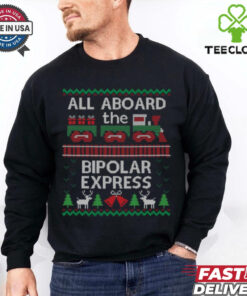 Ugly Christmas Sweater Bipolar Express Train T Shirt